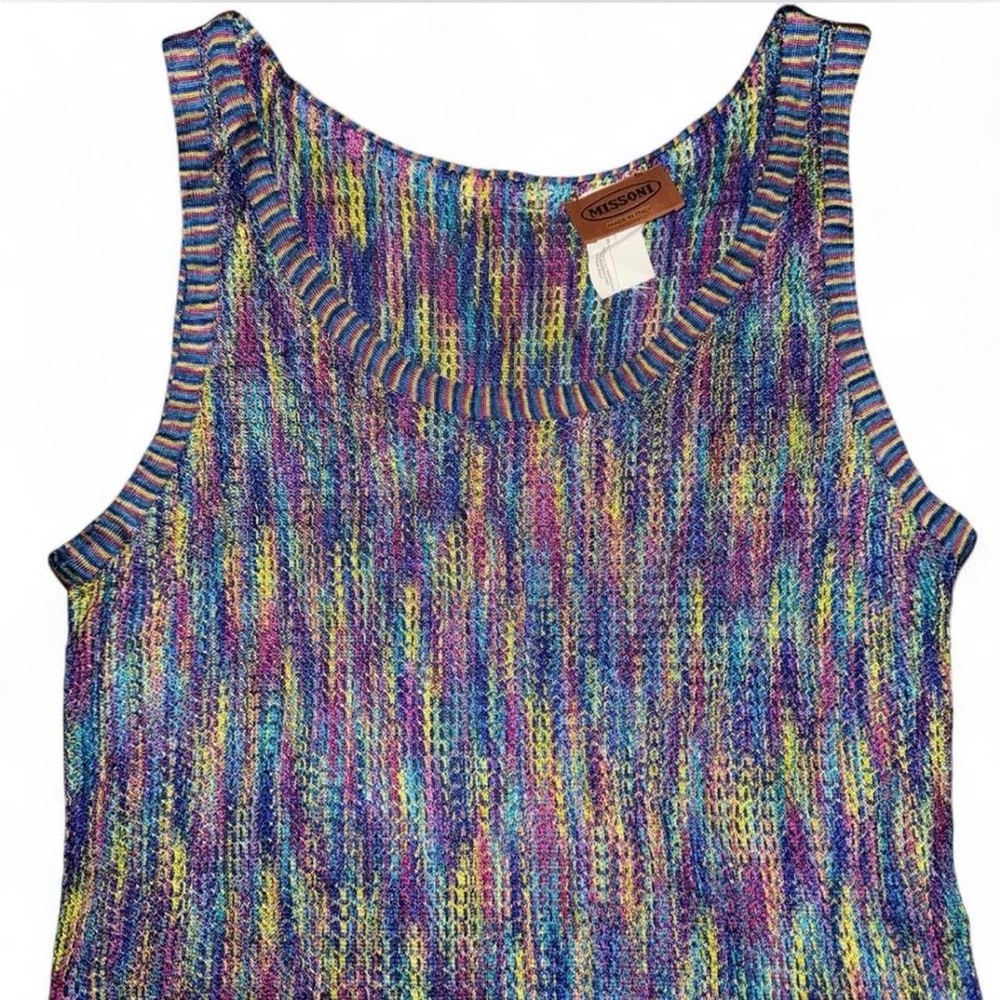 Missoni multicolor knit mesh tank top